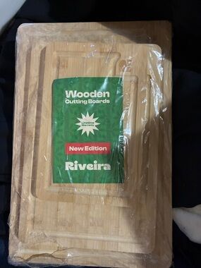 Riveira Wooden Cutting Boards - Natural Bamboo (Set) of 3